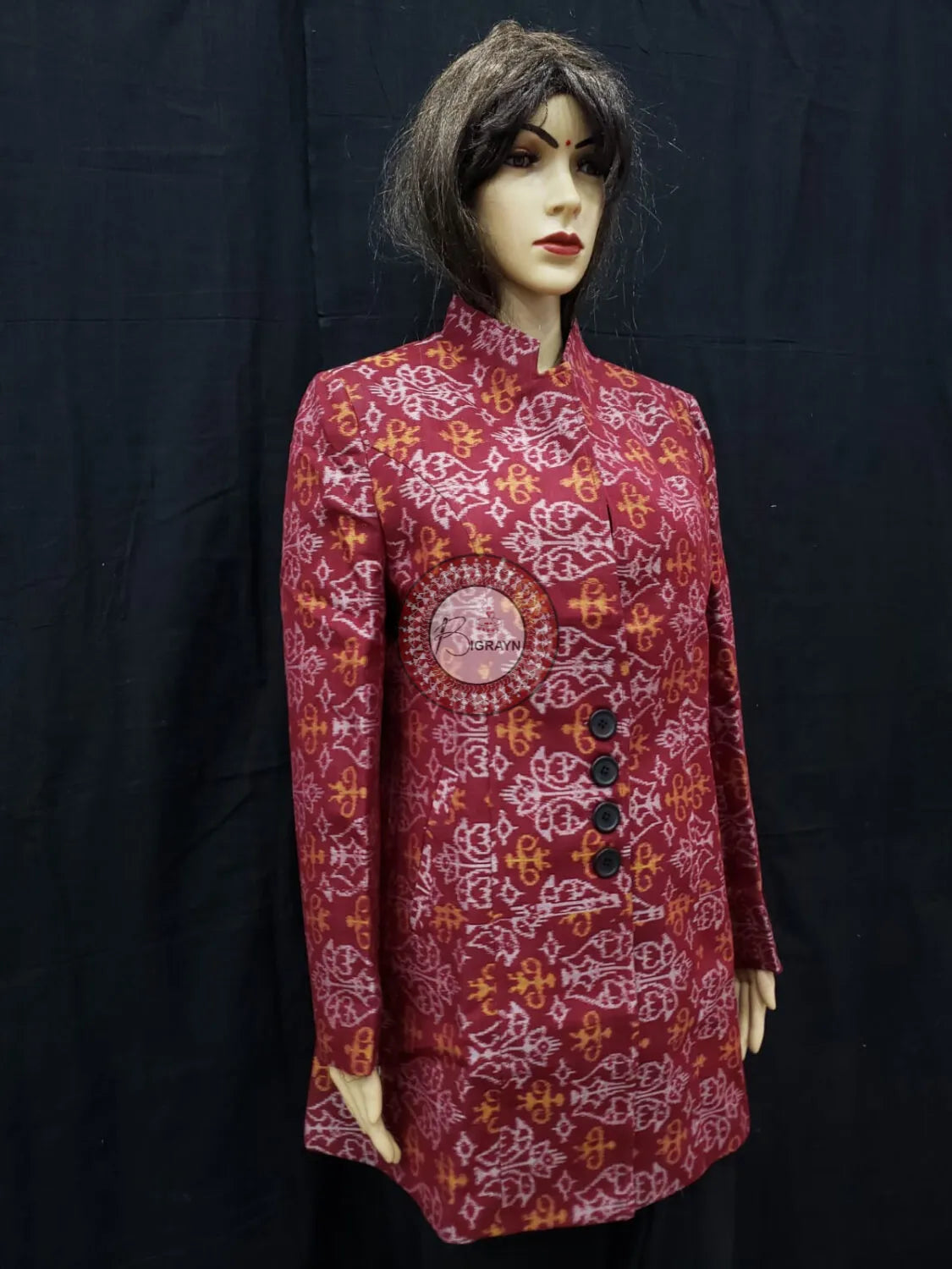 Maroon Tribal Dual Birds Women’s Blazer