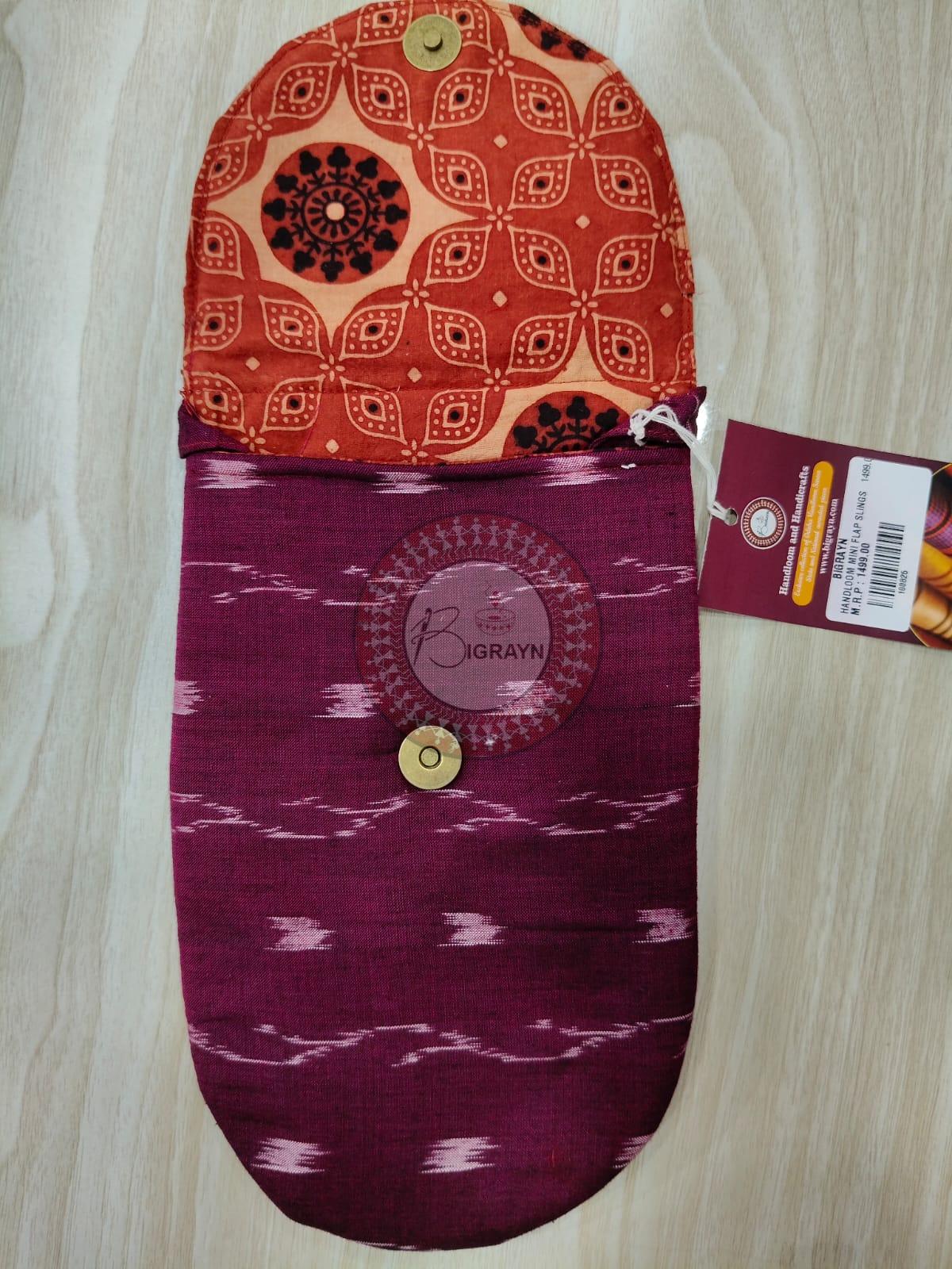 Purple White Black Pasapali Leather Mini Sling Phone Bag