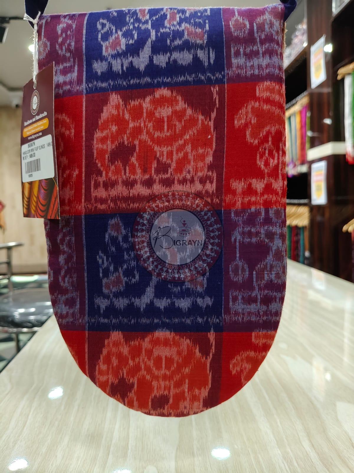 Blue Red Animal Bandha Leather Phone Bag