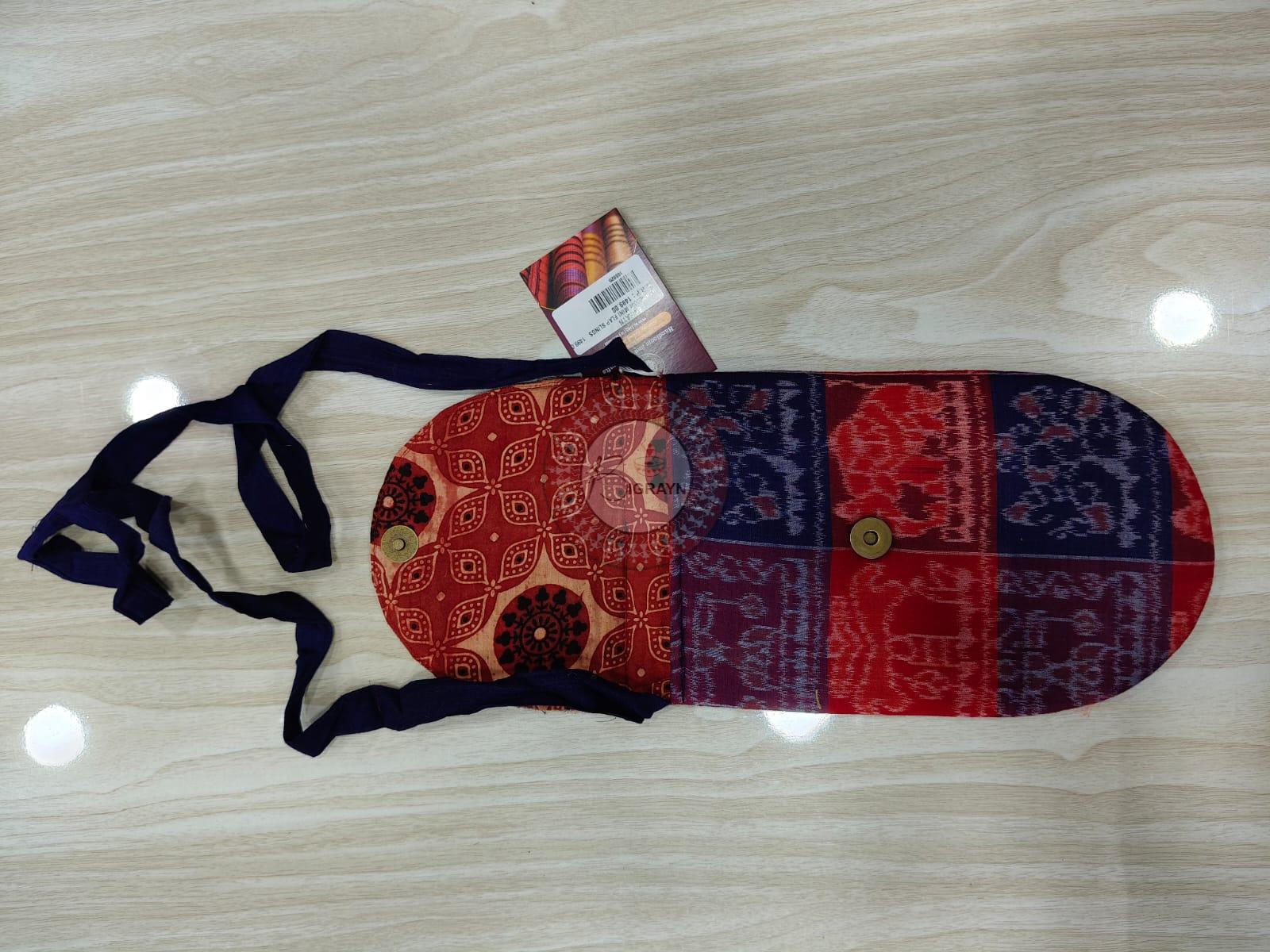 Blue Red Animal Bandha Leather Phone Bag
