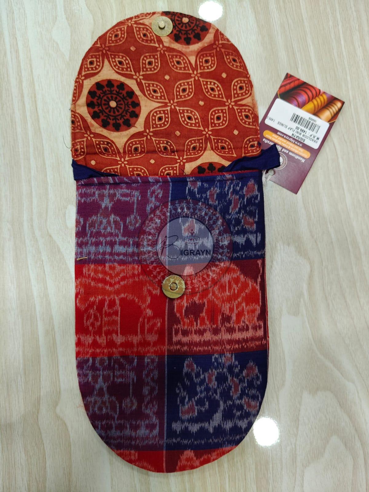 Blue Red Animal Bandha Leather Phone Bag