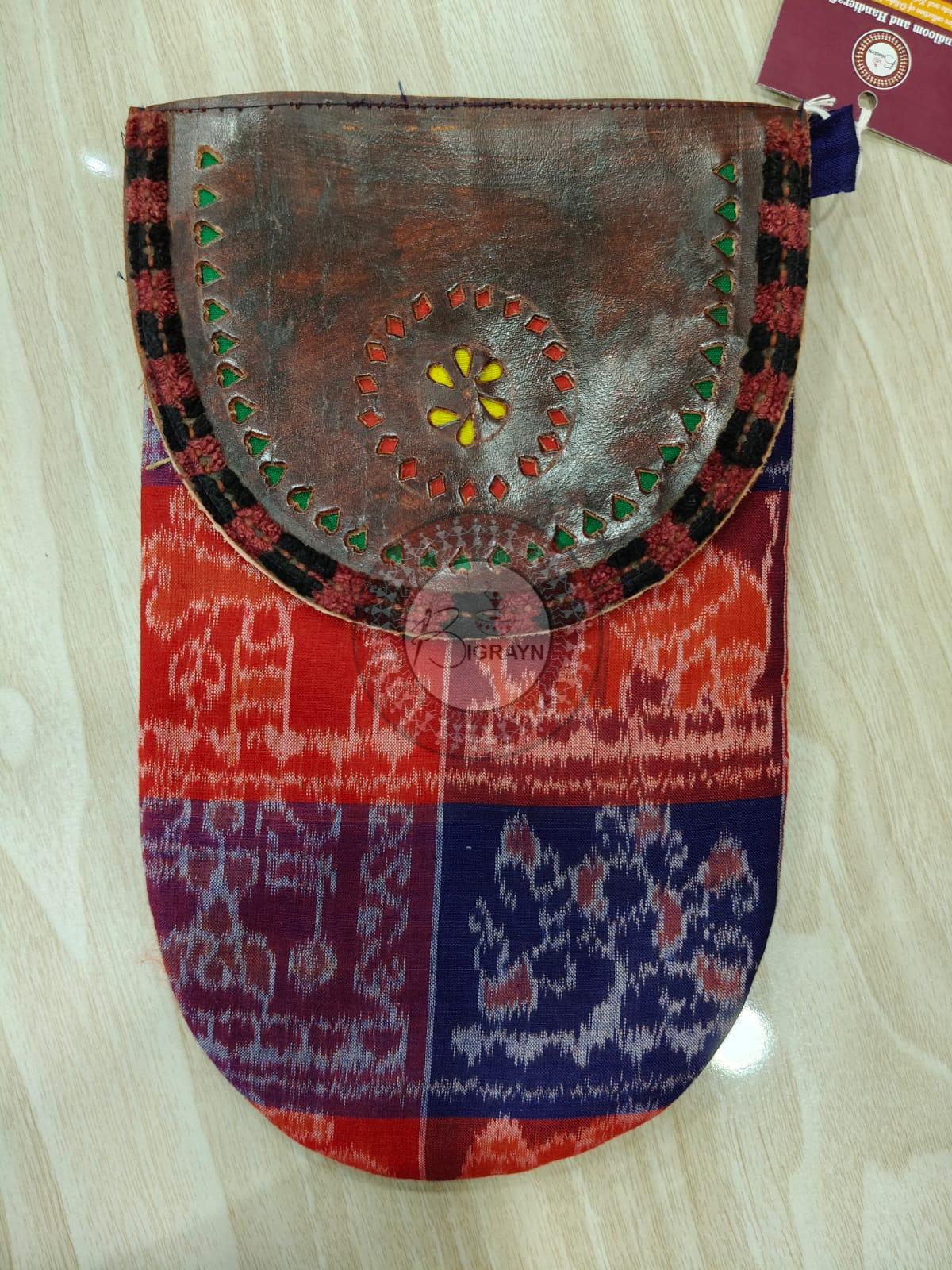 Blue Red Animal Bandha Leather Phone Bag