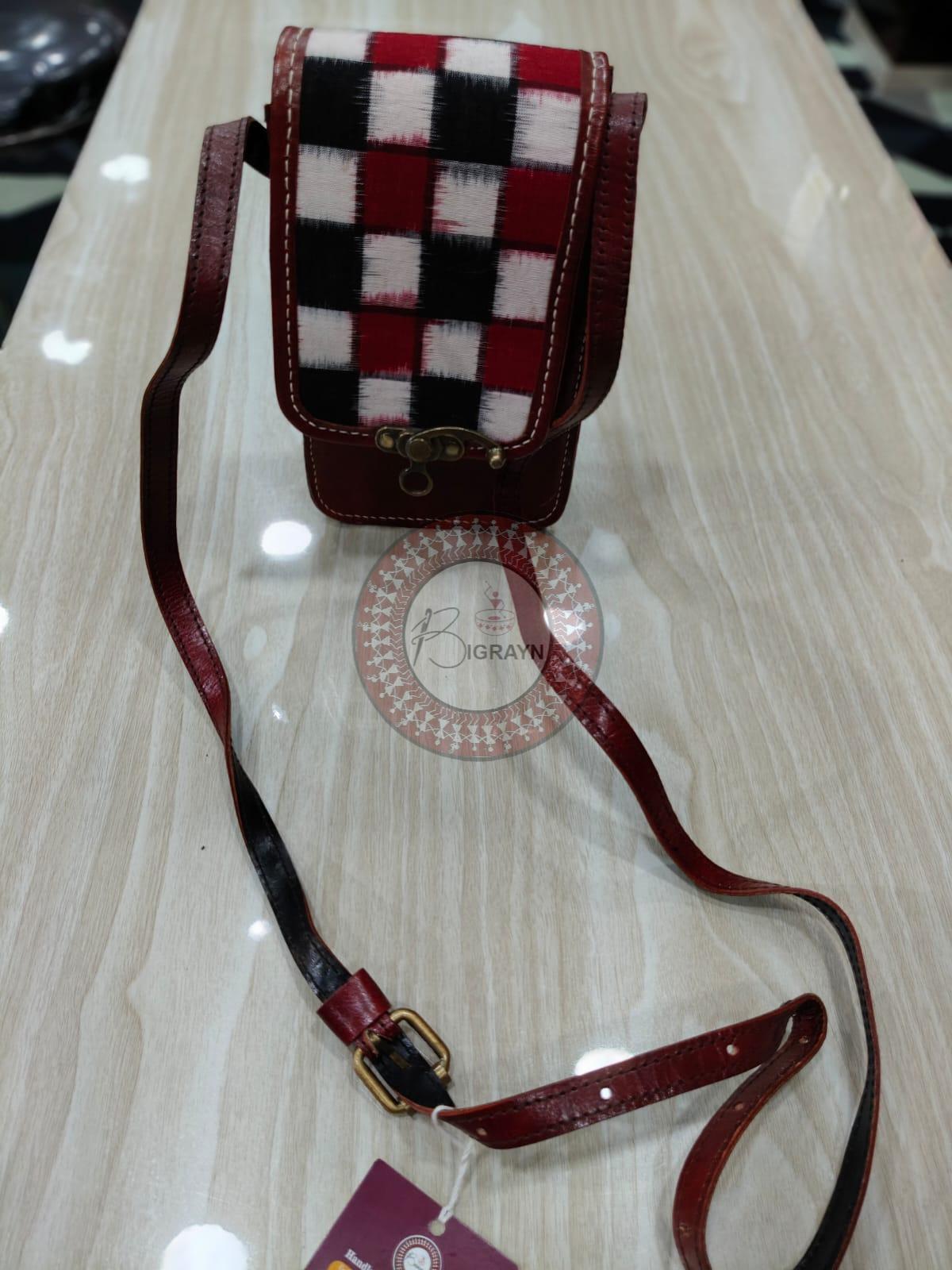 Black Red Pasapali Mini Leather Sling Bags