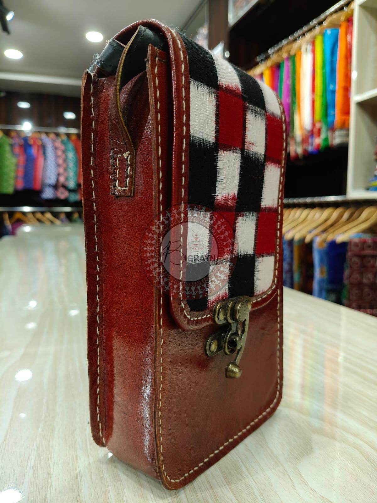 Black Red Pasapali Mini Leather Sling Bags