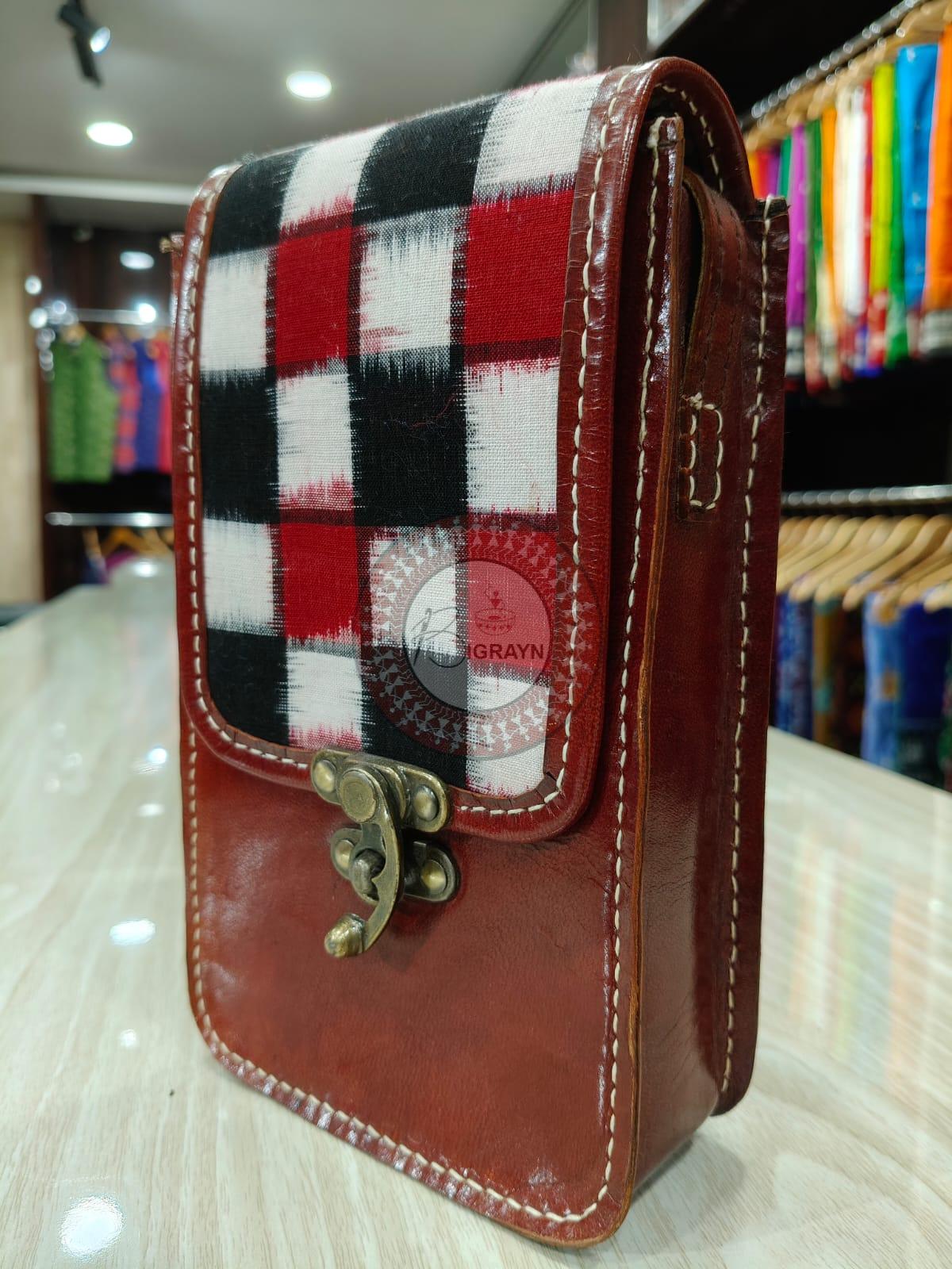 Black Red Pasapali Mini Leather Sling Bags