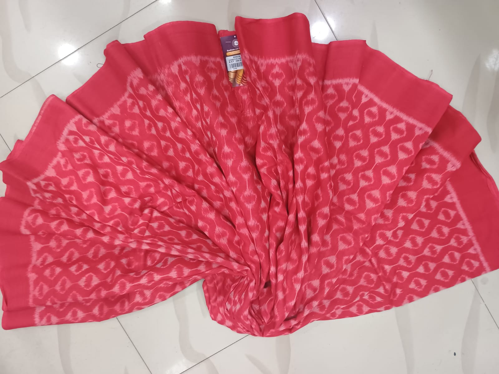 Pink Ikat Design Sambalpuri Fabrics