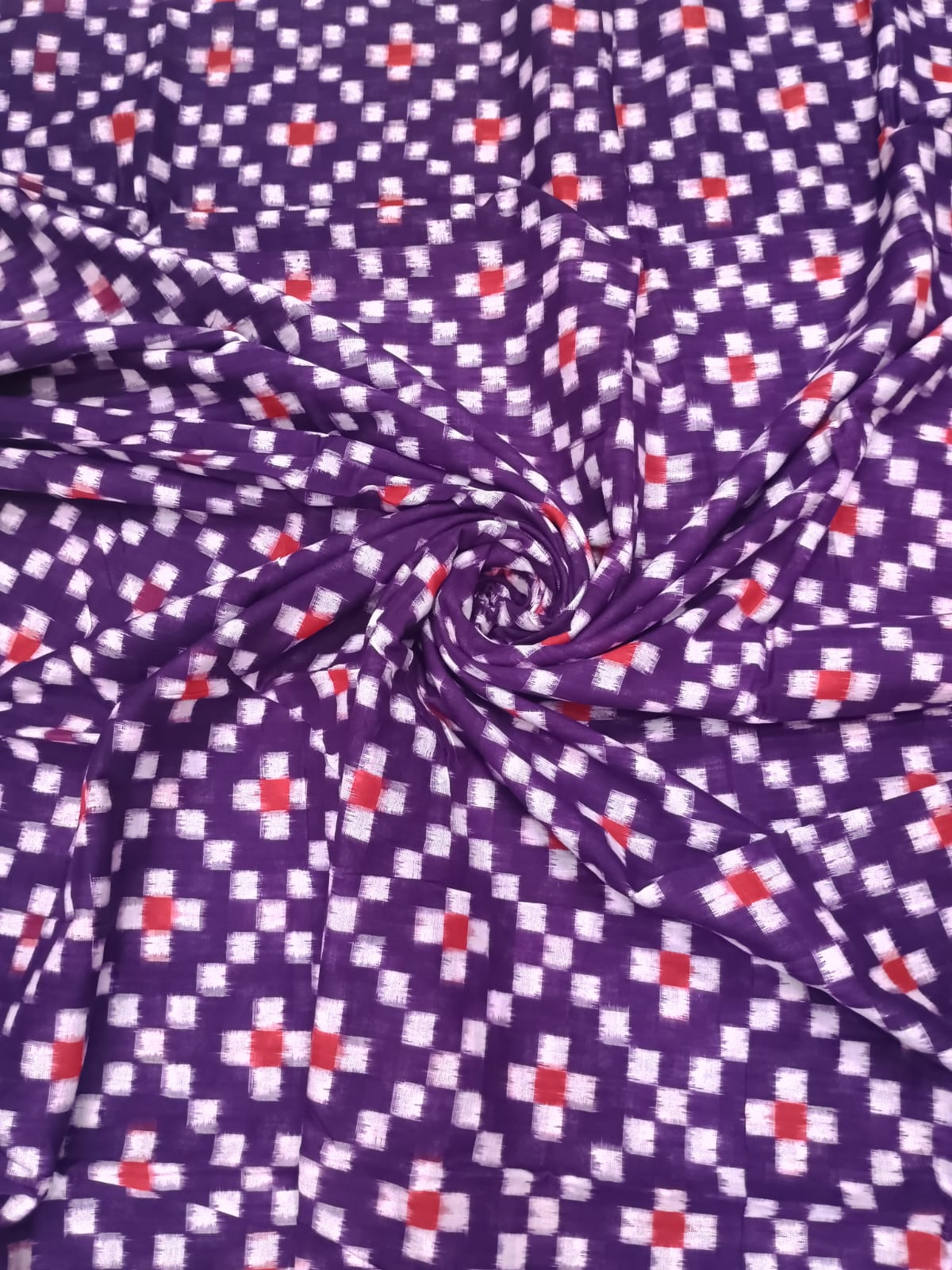 Purple Multi colour Pasapali Design Sambalpuri Fabrics