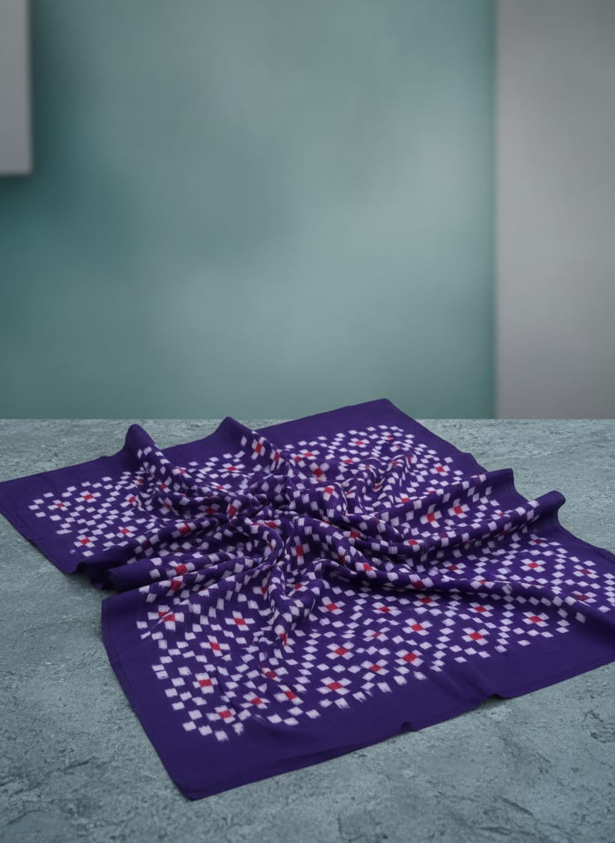 Purple Multi colour Pasapali Design Sambalpuri Fabrics