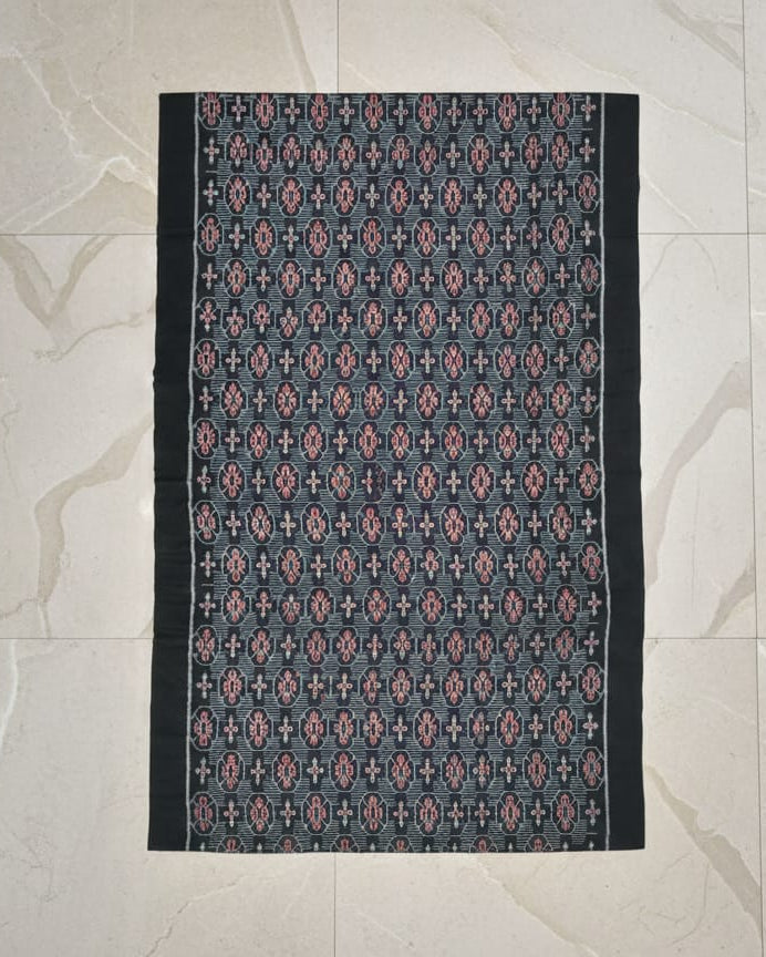 Black Maroon Flower Design Sambalpuri Fabrics