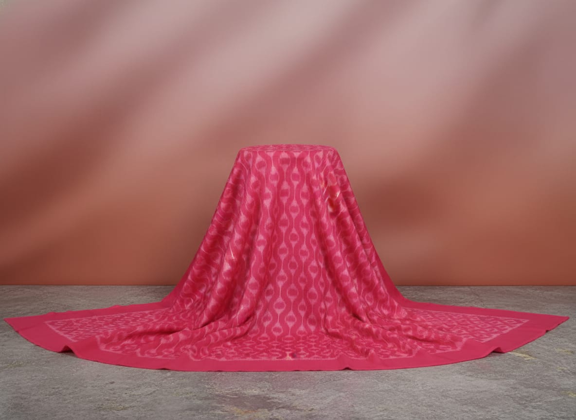 Pink Ikat Design Sambalpuri Fabrics