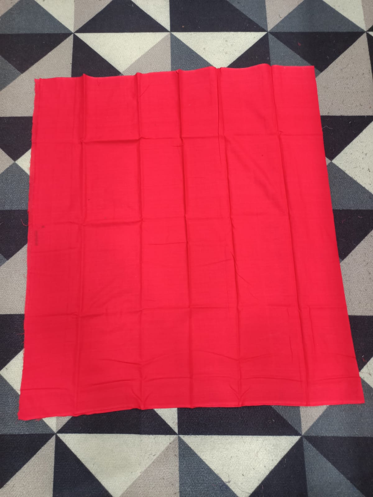 Blue Red Handwoven Odisha Ikat Unstitched Dress Material Set (Top 2.5m, Bottom 2m, Dupatta 2.5m)