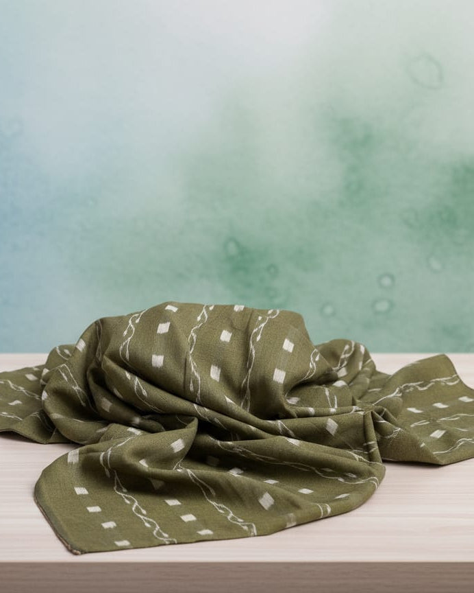 Mehendi Green Lata Design Ikat Nuapatna Fabrics