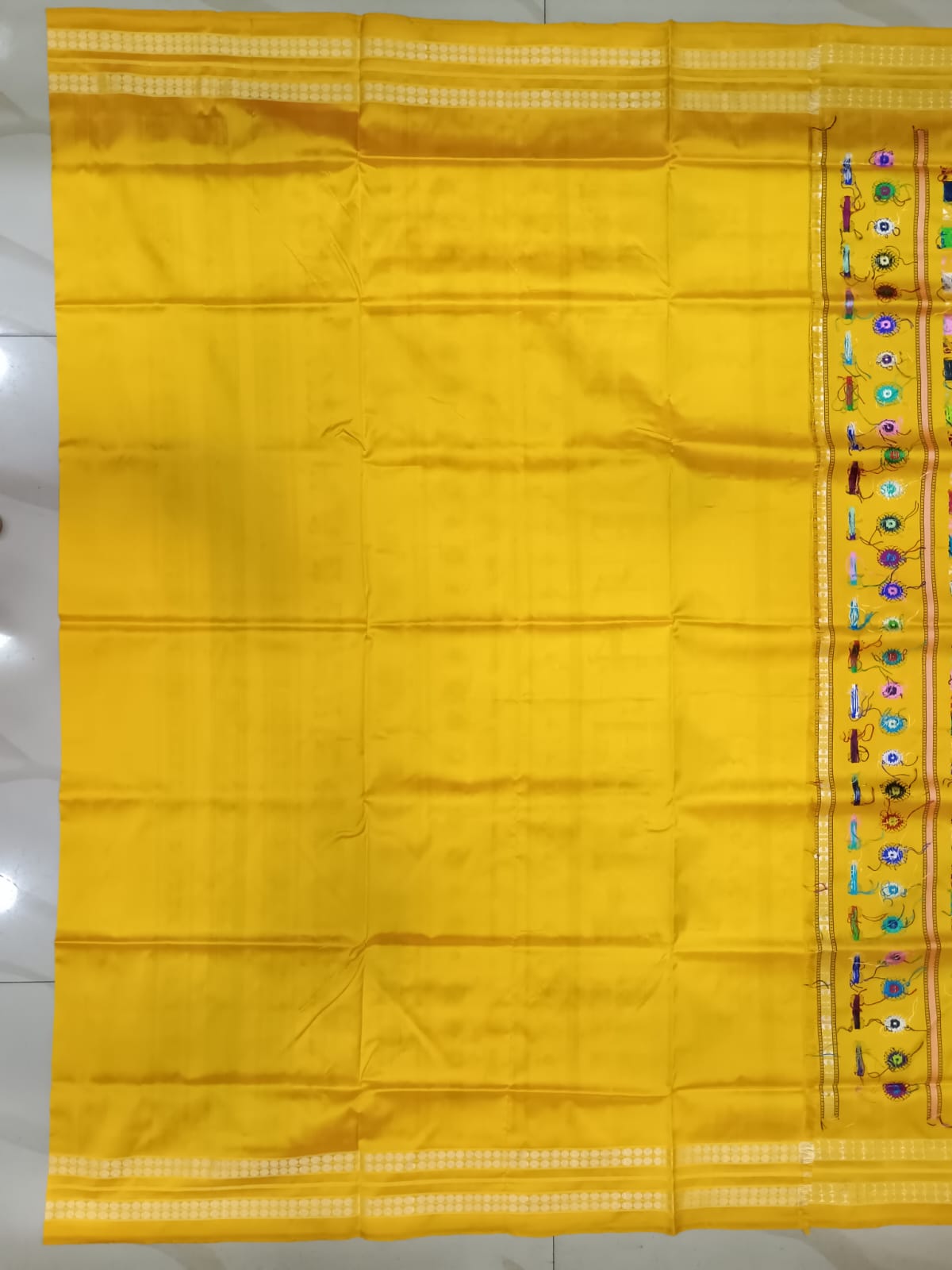 Maroon Yellow Dolabedi Silk Saree