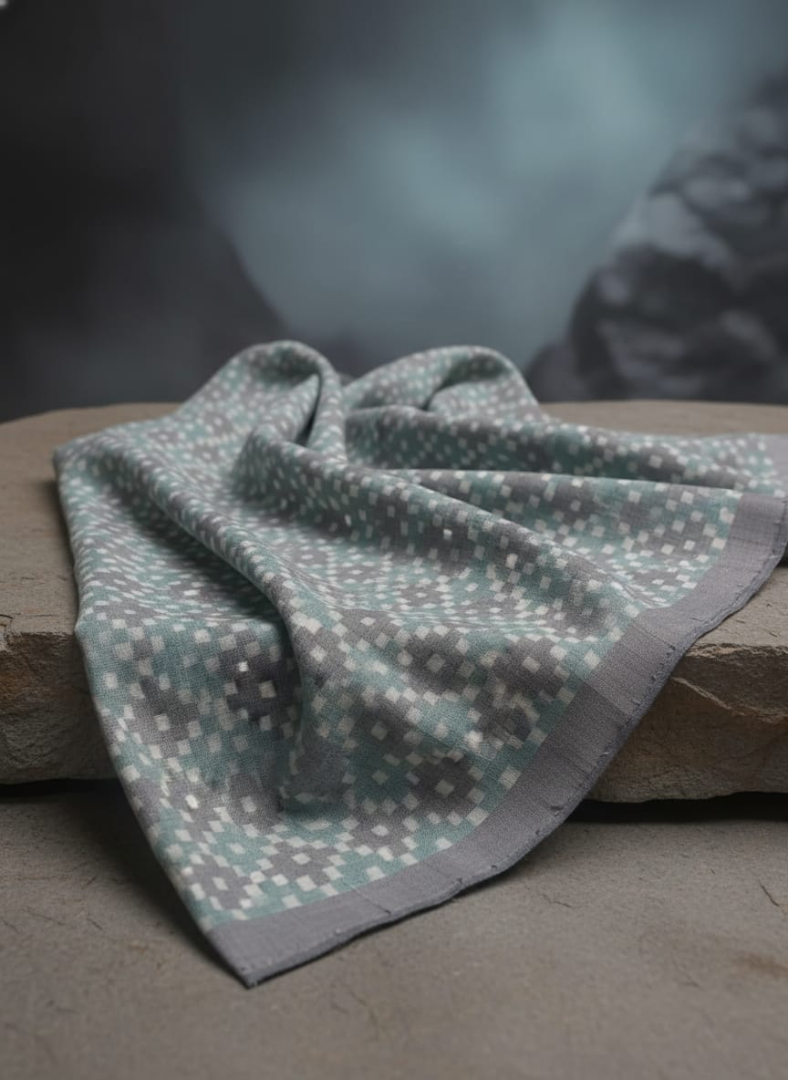 Grey Green Pasapali Design Sambalpuri Fabrics