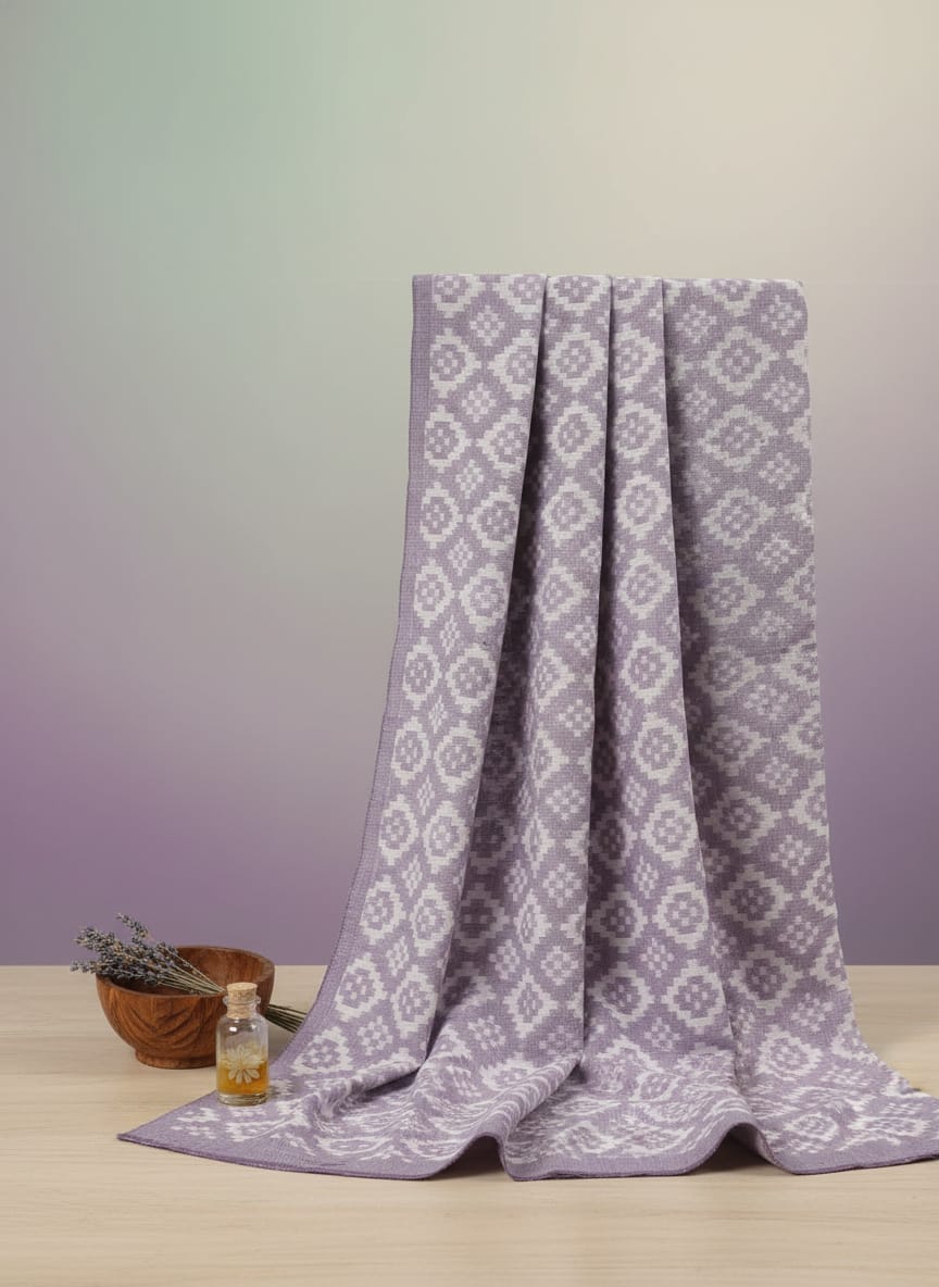 Light Purple White Pasapali Design Sambalpuri Fabrics