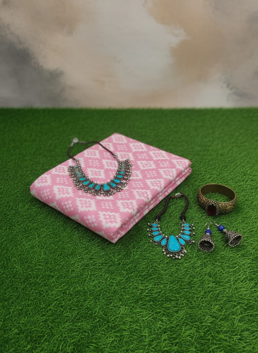 Pink White Pasapali Design Sambalpuri Fabrics