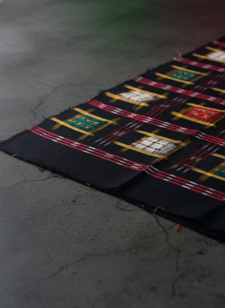 Black Multi Colour Aswini Design Sambalpuri Fabrics