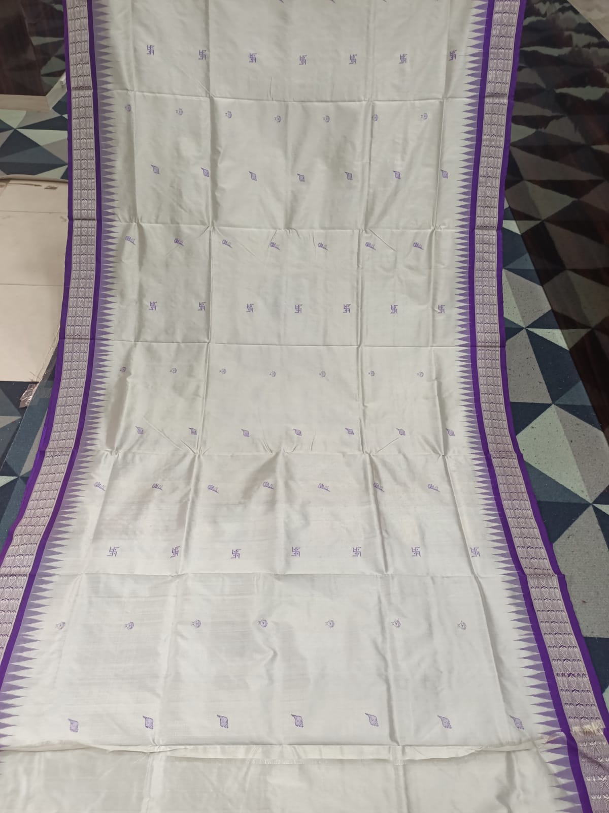 Grey Purple Parinita(Marriage ) Exclusive Sambalpuri Silk Saree