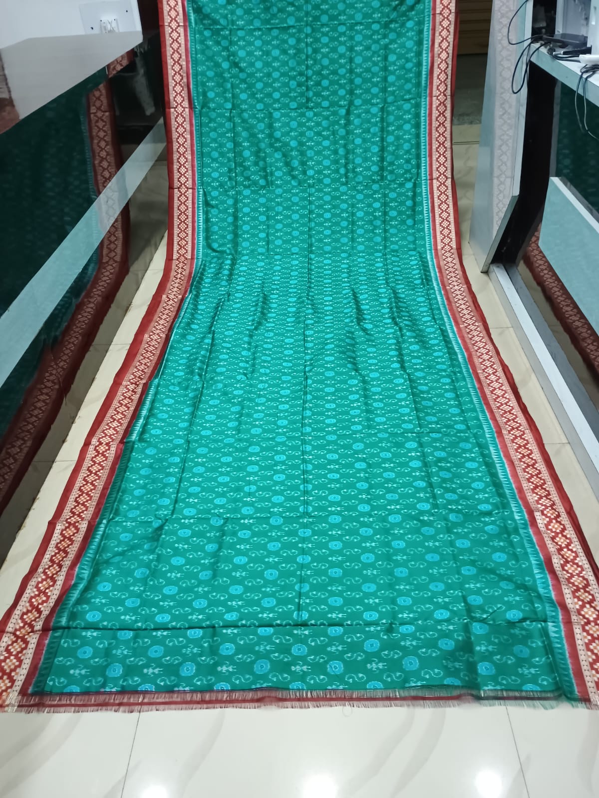 Copper Sulphate Maroon Pasapali Border Tribal & Flower Design Odisha Handloom Sambalpuri Silk Saree