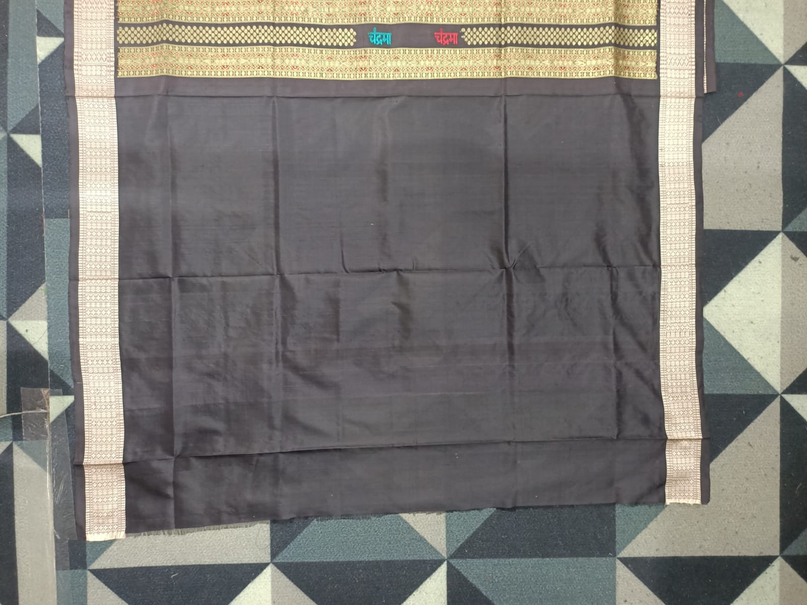 Pink Black Chandrama Exclusive Sambalpuri Silk Saree