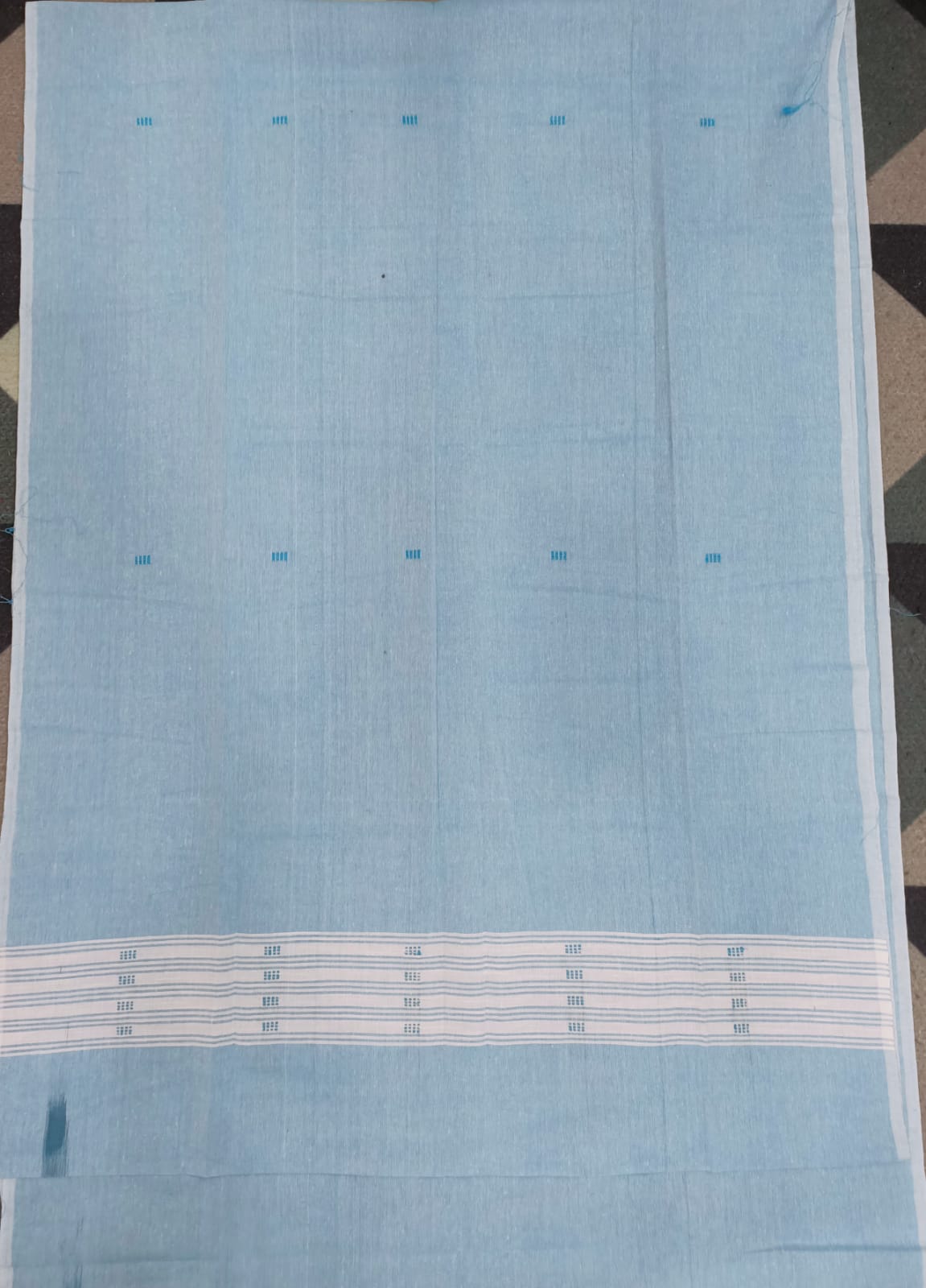 Teal Blue Pasapali & Flower Design Dress Set