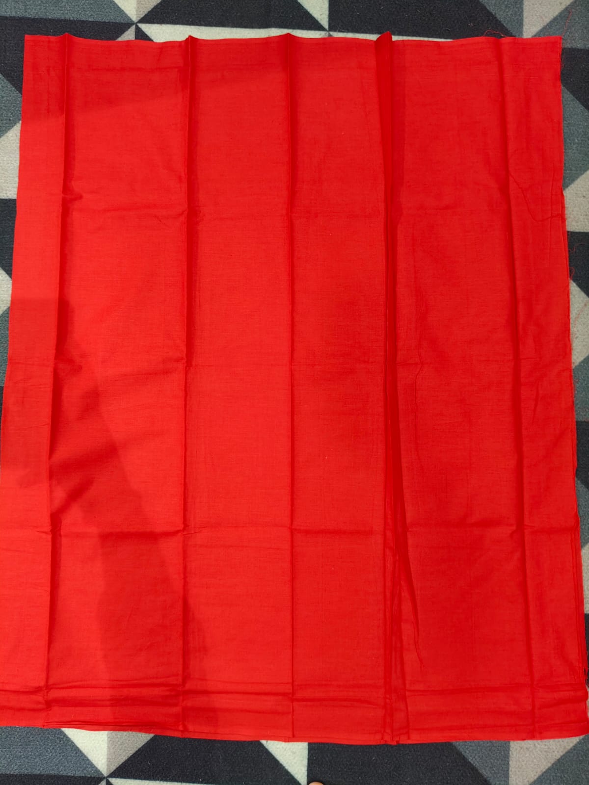 Black Red Doll Design Handwoven Odisha Ikat Unstitched Dress Material Set (Top 2.5m, Dupatt2.5m, Bottom 2m)