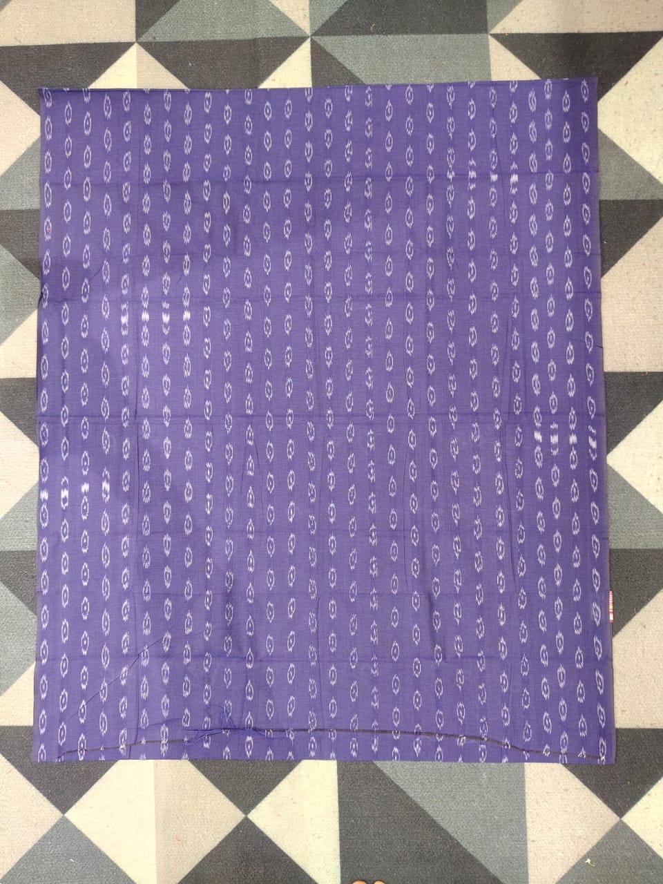 Navy Blue Sky Blue Handwoven Odisha Ikat Unstitched Dress Material Set (Top 2.5m, Dupatt2.5m, Bottom 2m)