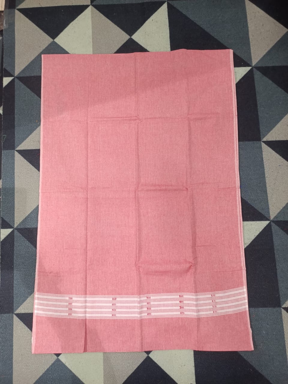 Maroon Baby Pink Handwoven Odisha Ikat Unstitched Dress Material Set (Top 2.5m, Dupatt2.5m, Bottom 2m)
