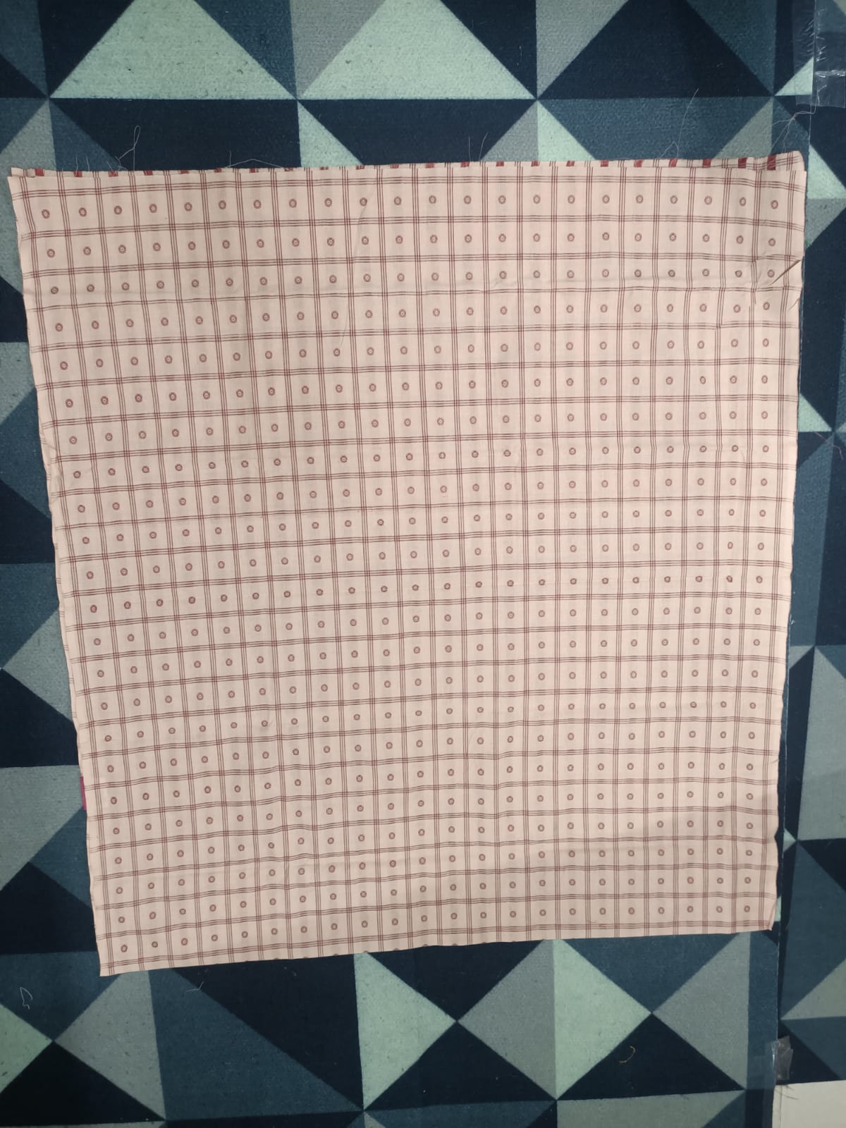 Cream Brownish Handwoven Odisha Ikat Unstitched Dress Material Set (Top 2.5m, Dupatt2.5m, Bottom 2m)