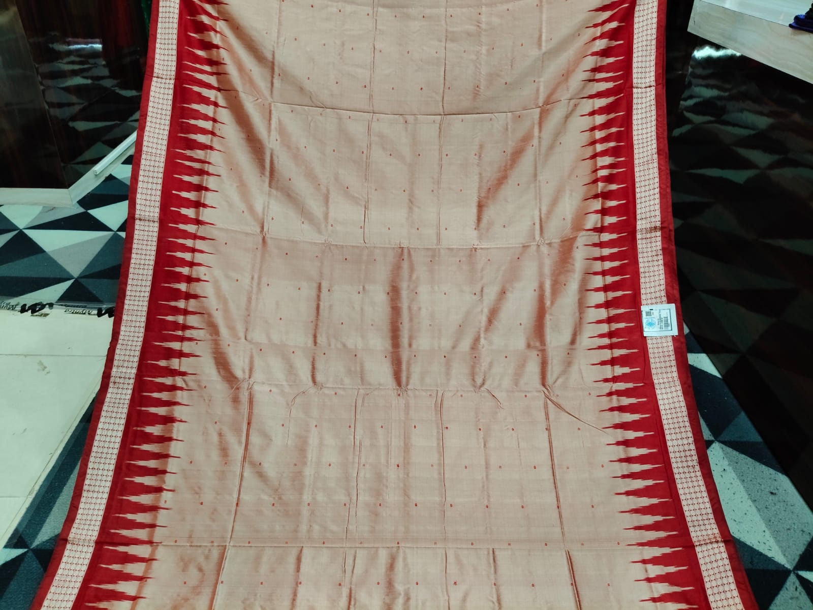 Matha Red Mini Buti Doll Anchal Bomkai Silk Saree