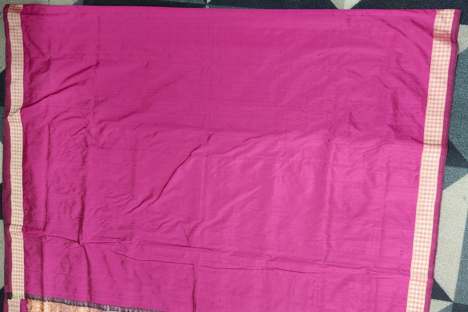 Black Magenta Mini Buti Partly Bomkai Silk Saree