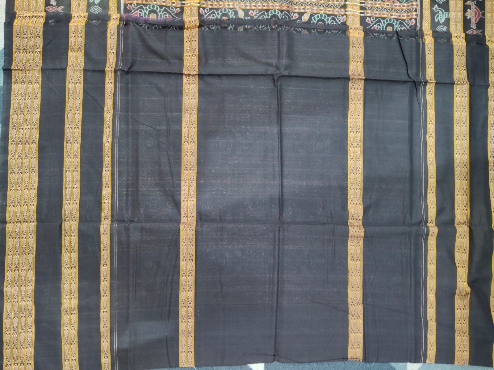 Coffee Black Akhanda Dipa Design Sambalpuri Cotton Saree