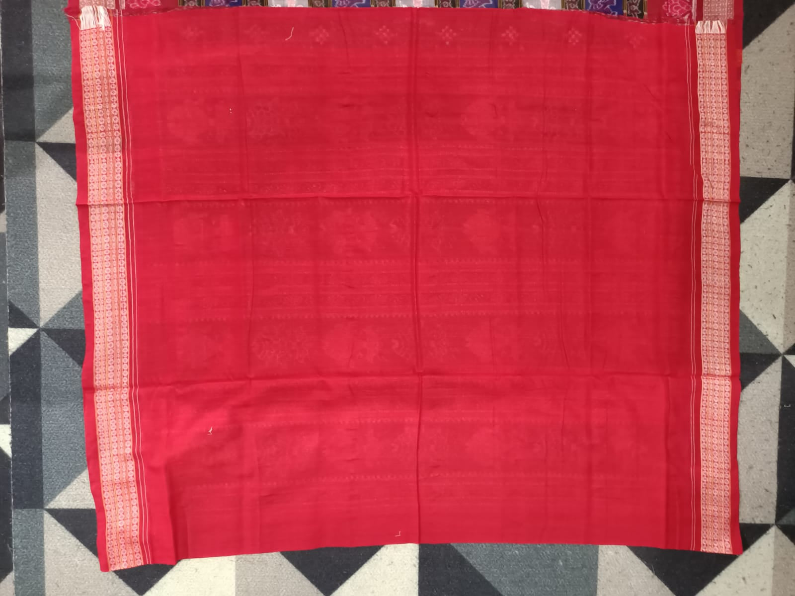 Blue Maroon 7 Kothi Elephant & Deer Design Sambalpuri Cotton Saree