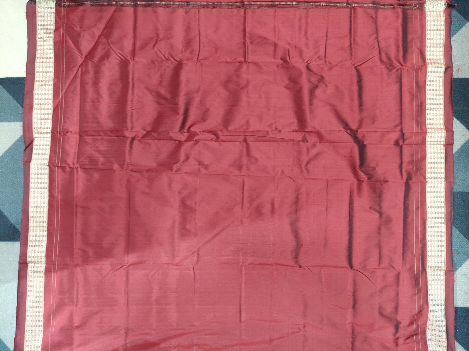 Navy Blue Maroon Magenta Odishi Face Sambalpuri Semi Silk Saree