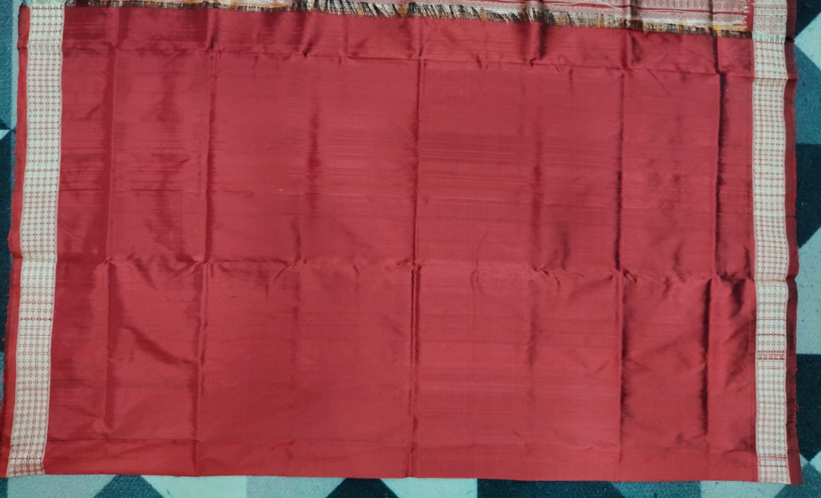 Neon Green Maroon Mini Buti Bomkai Silk Saree