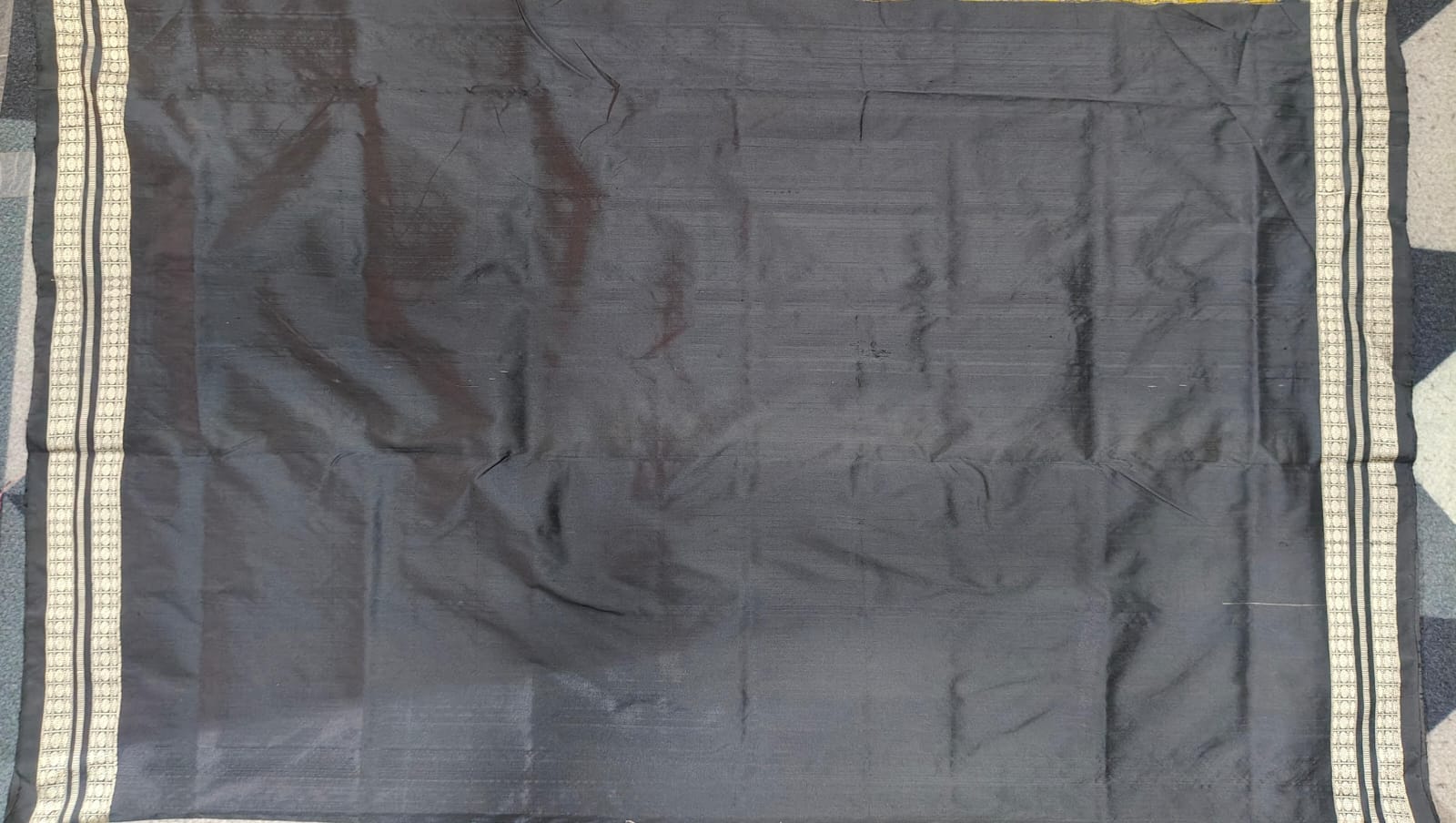 Peacock Blue Black Mini Buti Bomkai Silk Saree