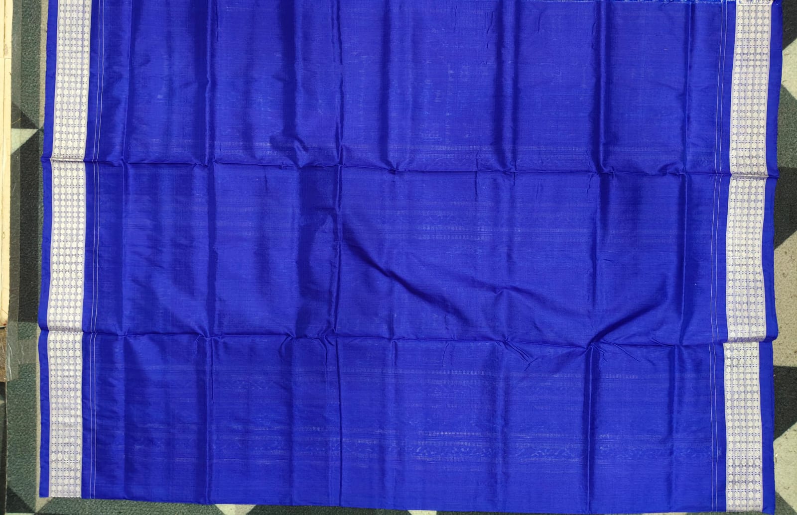 Red Blue Tribal & Tree Design Sambalpuri Silk Saree