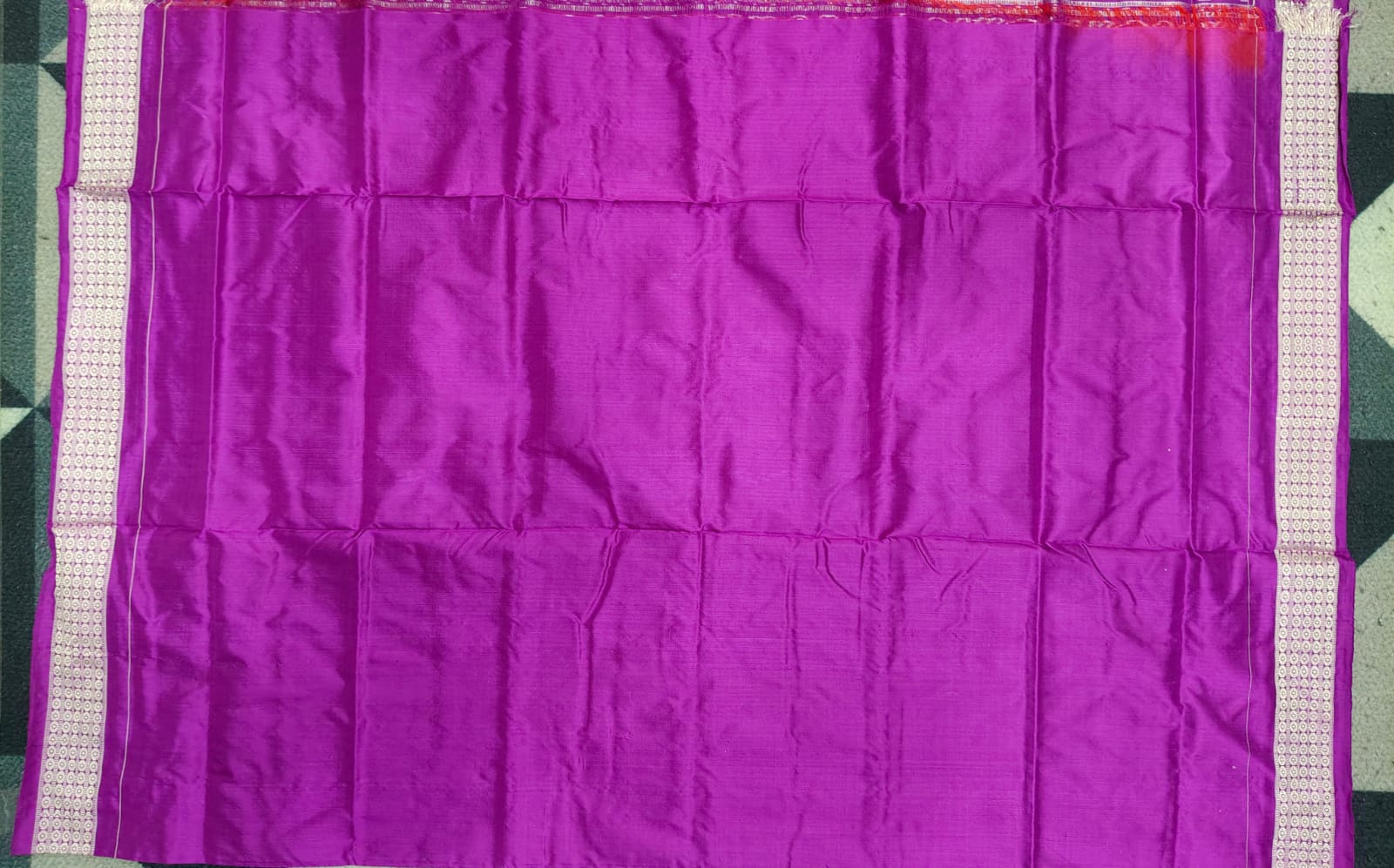 Red Purple Tree Design Sambalpuri Silk Saree