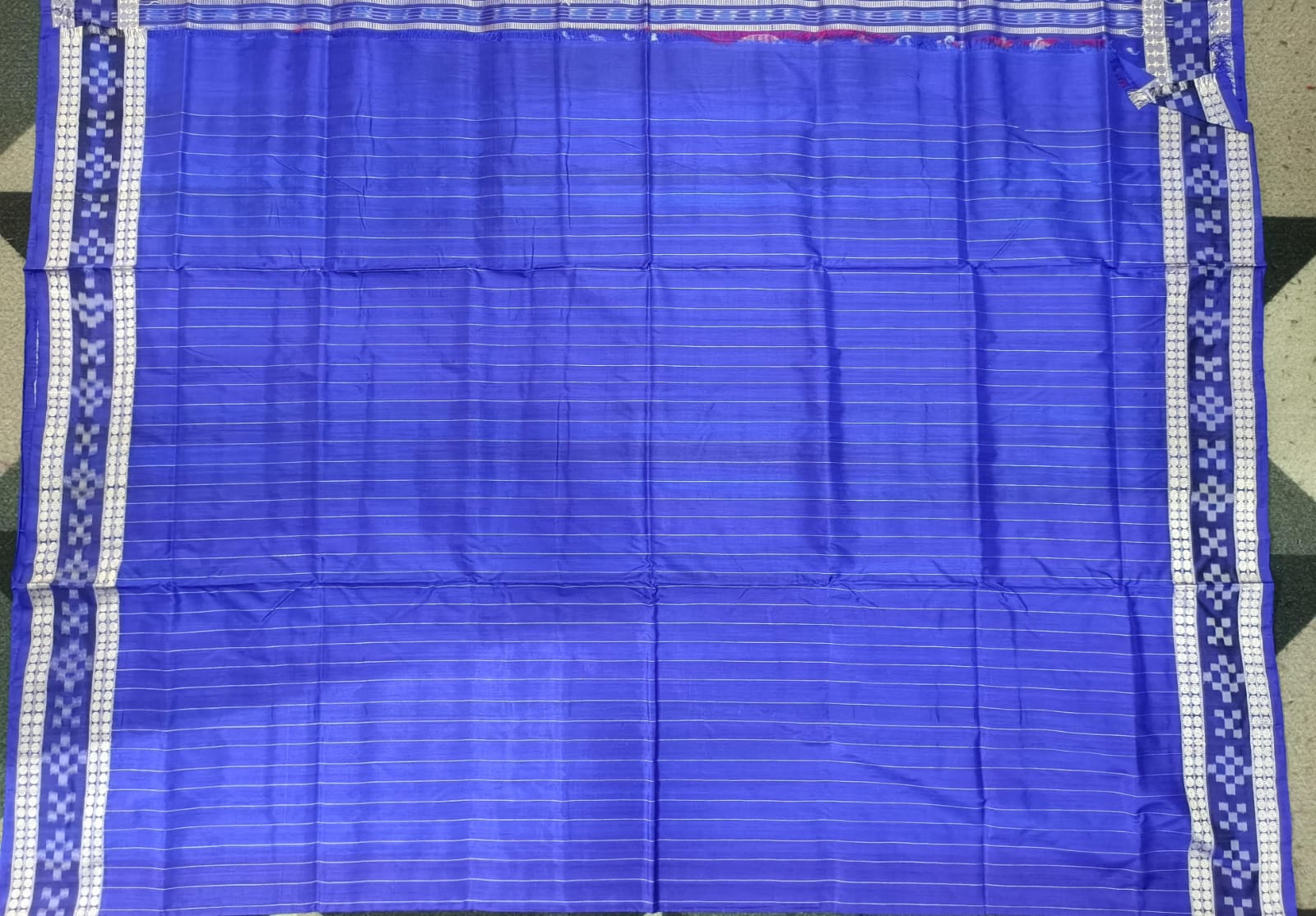 Magenta Blue Sakta Border Bomkai Silk Saree