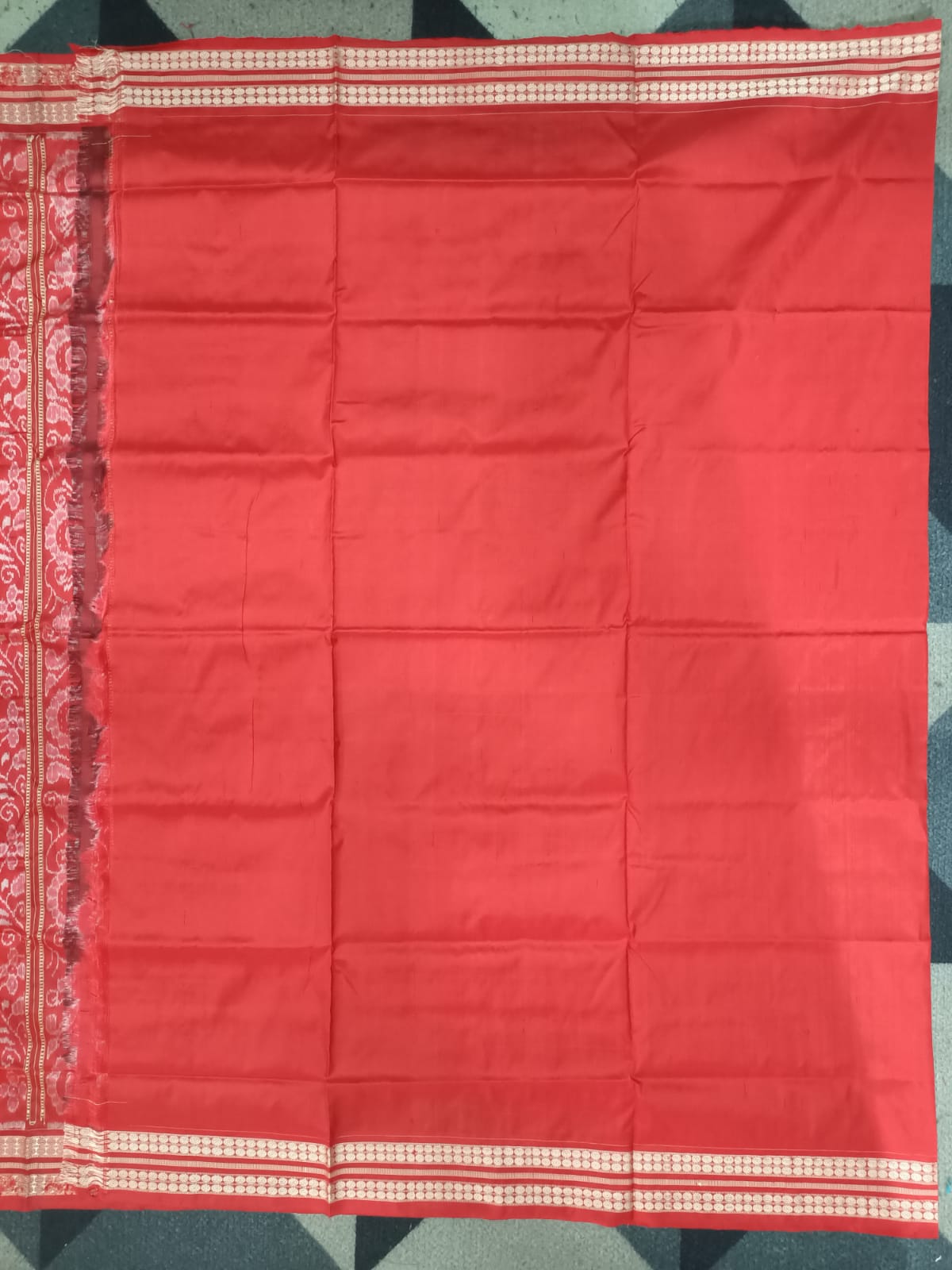 Coffee Red Nabakothi Design Sambalpuri Silk Saree