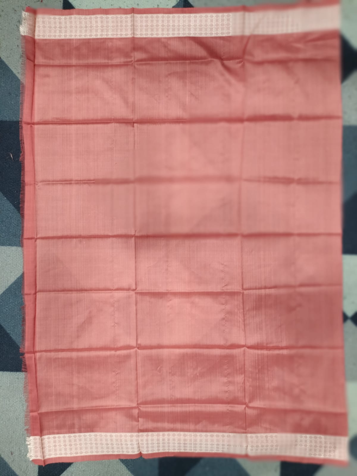 Peach White Pasapali & Lotus Natural Dye Sambalpuri Silk Saree