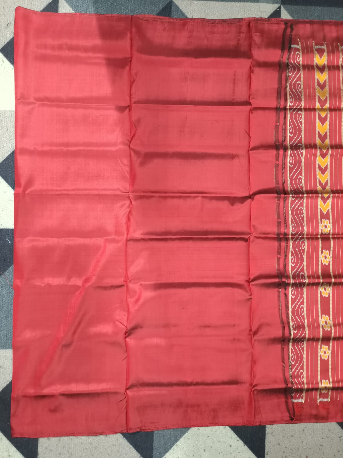 Green Maroon Birds & Tree Design Mulberry Silk Saree