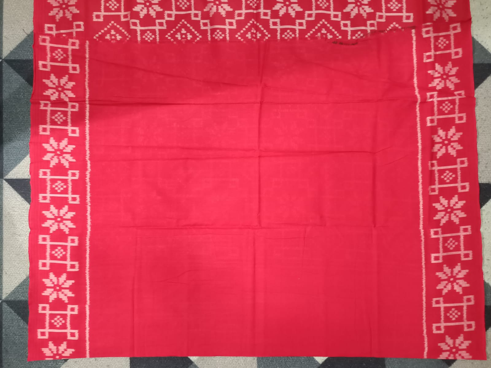 Black Orange Telia Rumal Design Sambalpuri Cotton Saree