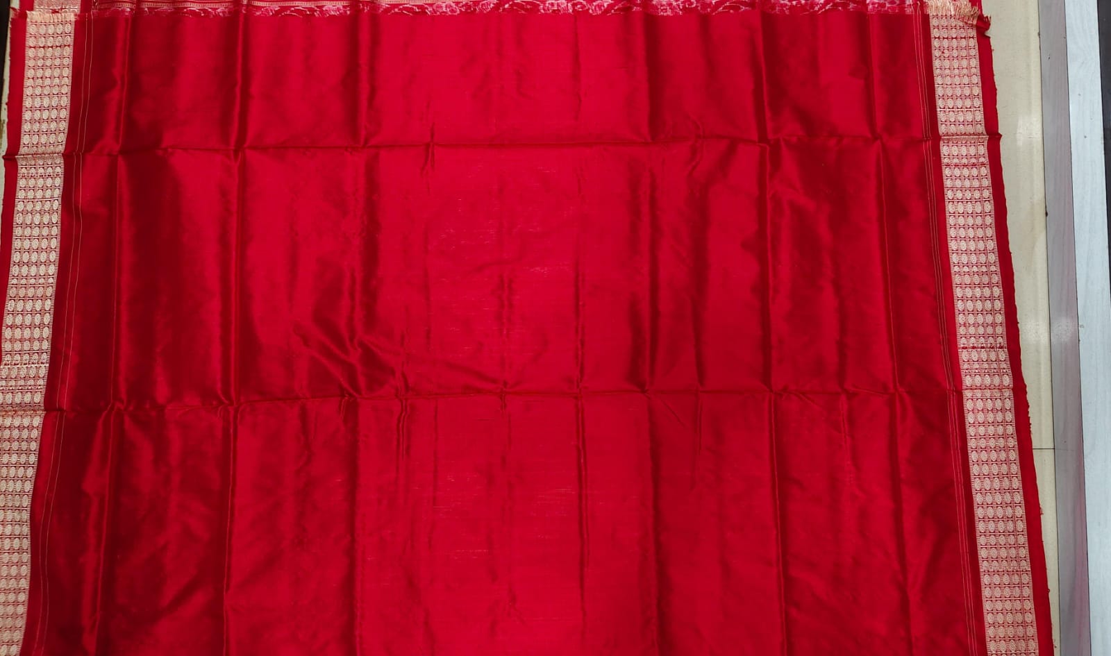 Blue Red Nabakothi Design Sambalpuri Silk Saree