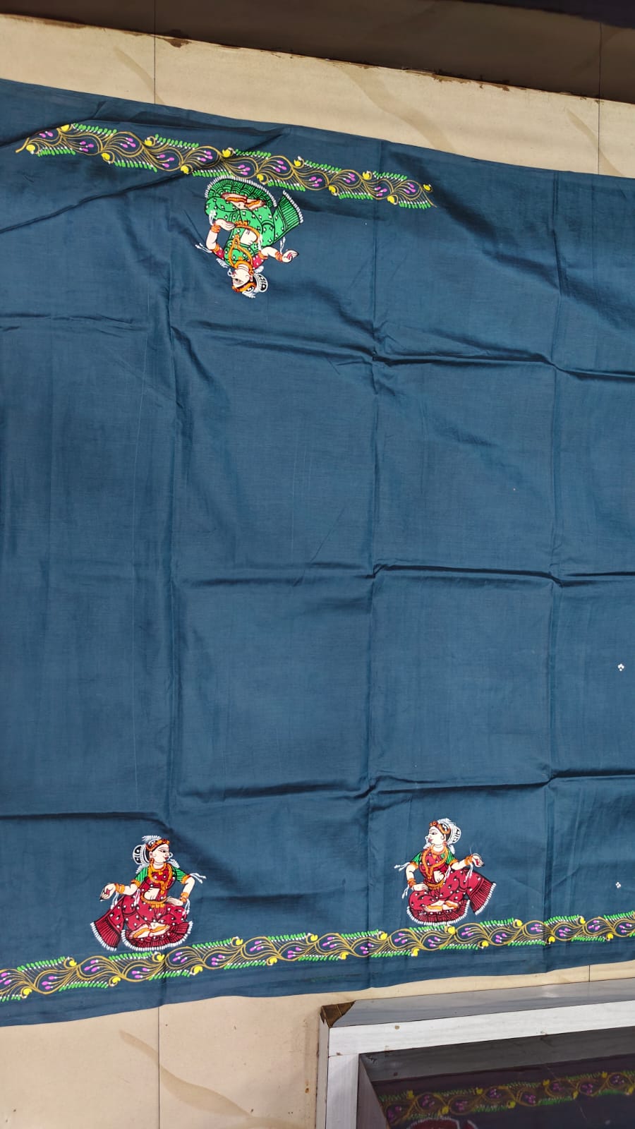 Grey Rama Sita Vivah Theme Pattachitra Khadi Silk Saree