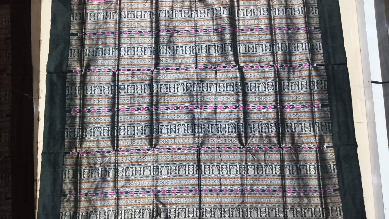 Magenta Black Kalashi Plan Border Bomkai Silk Saree