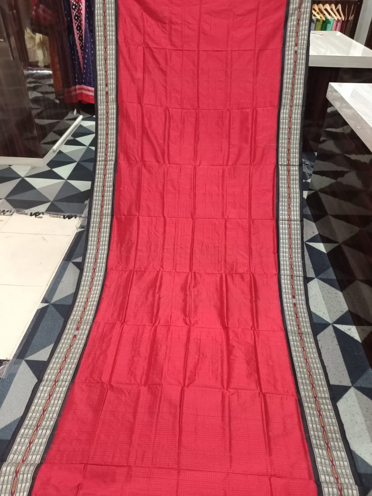 Red Black Sachipar Odisha Handloom Sambalpuri Silk Saree