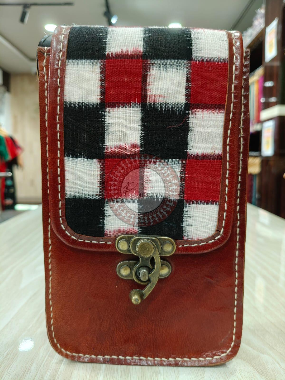 Black Red Pasapali Mini Leather Sling Bags