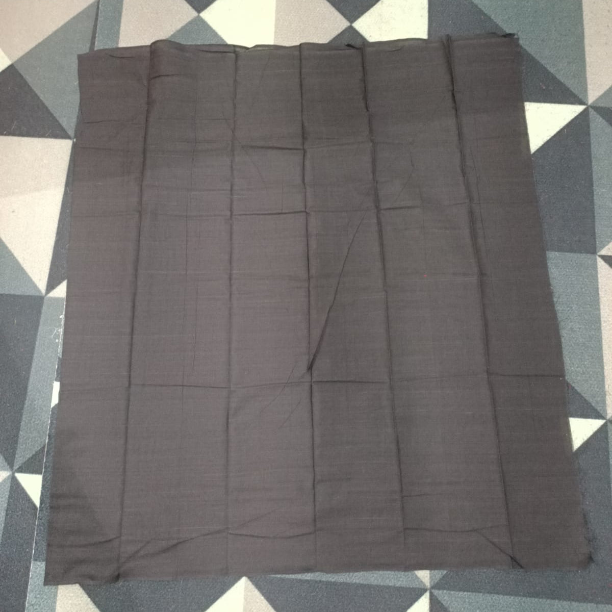 Peach Black Lotus Design Handwoven Odisha Ikat Unstitched Dress Material Set (Top 2.5m, Bottom 2m, Dupatta 2.5m)