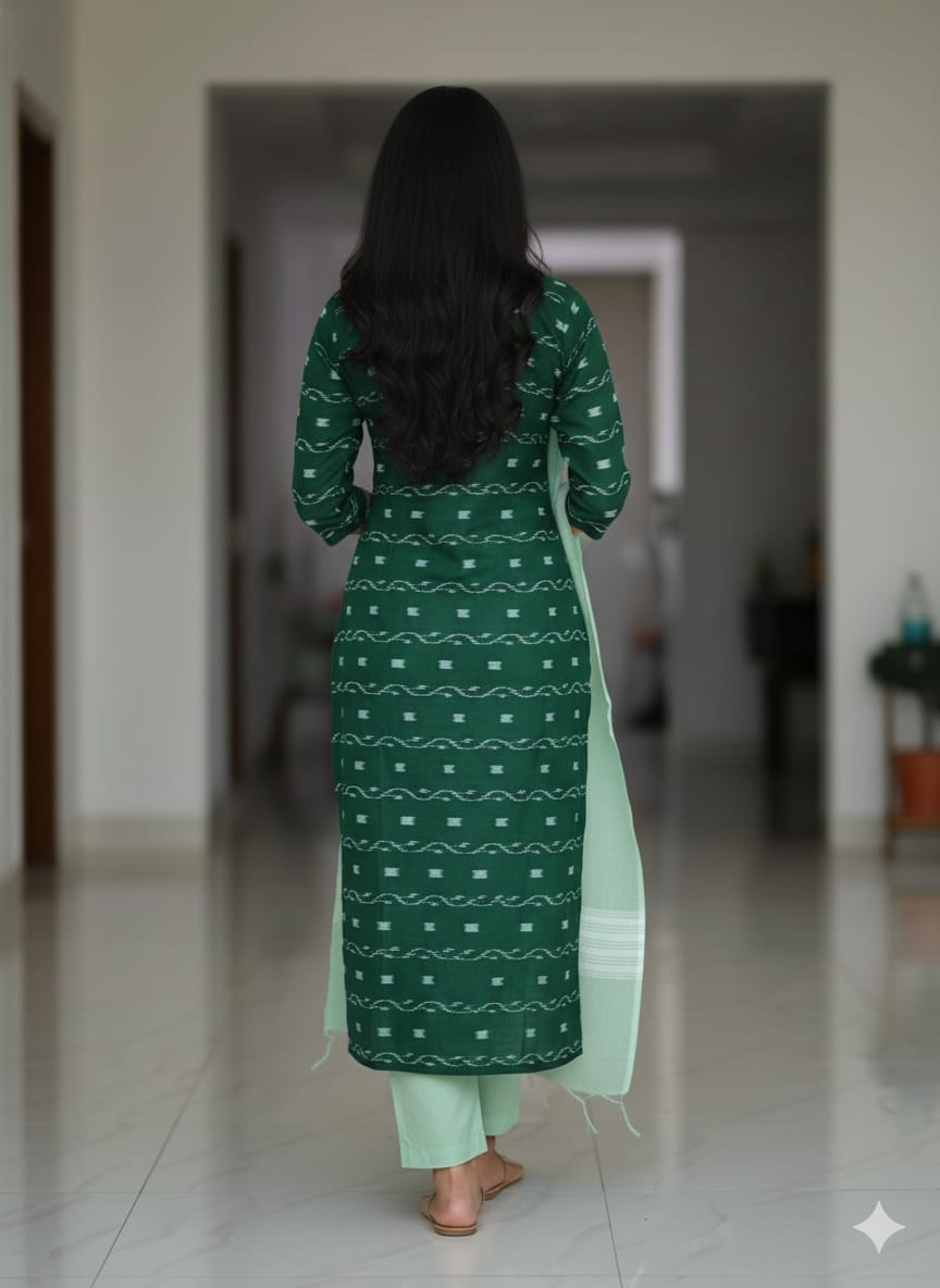 Green Mint Green Lata Design Dress Set